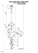 BRAKE AND DRIVE TUBE PARTS Diagram and Parts List for  Whirlpool Washer