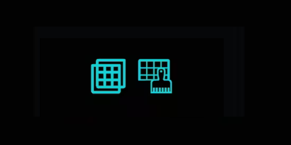 Blue icon of a clock against a black background